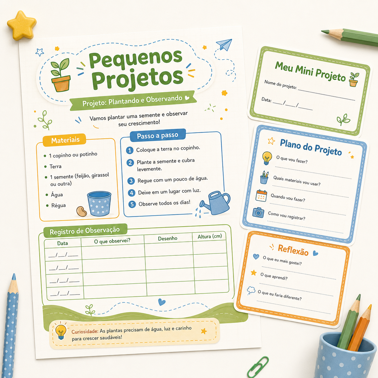 Mockup das atividades de Pequenos Projetos